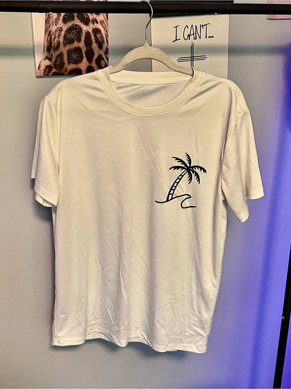 Palm Tree Graphic Short Sleeve Tee in White